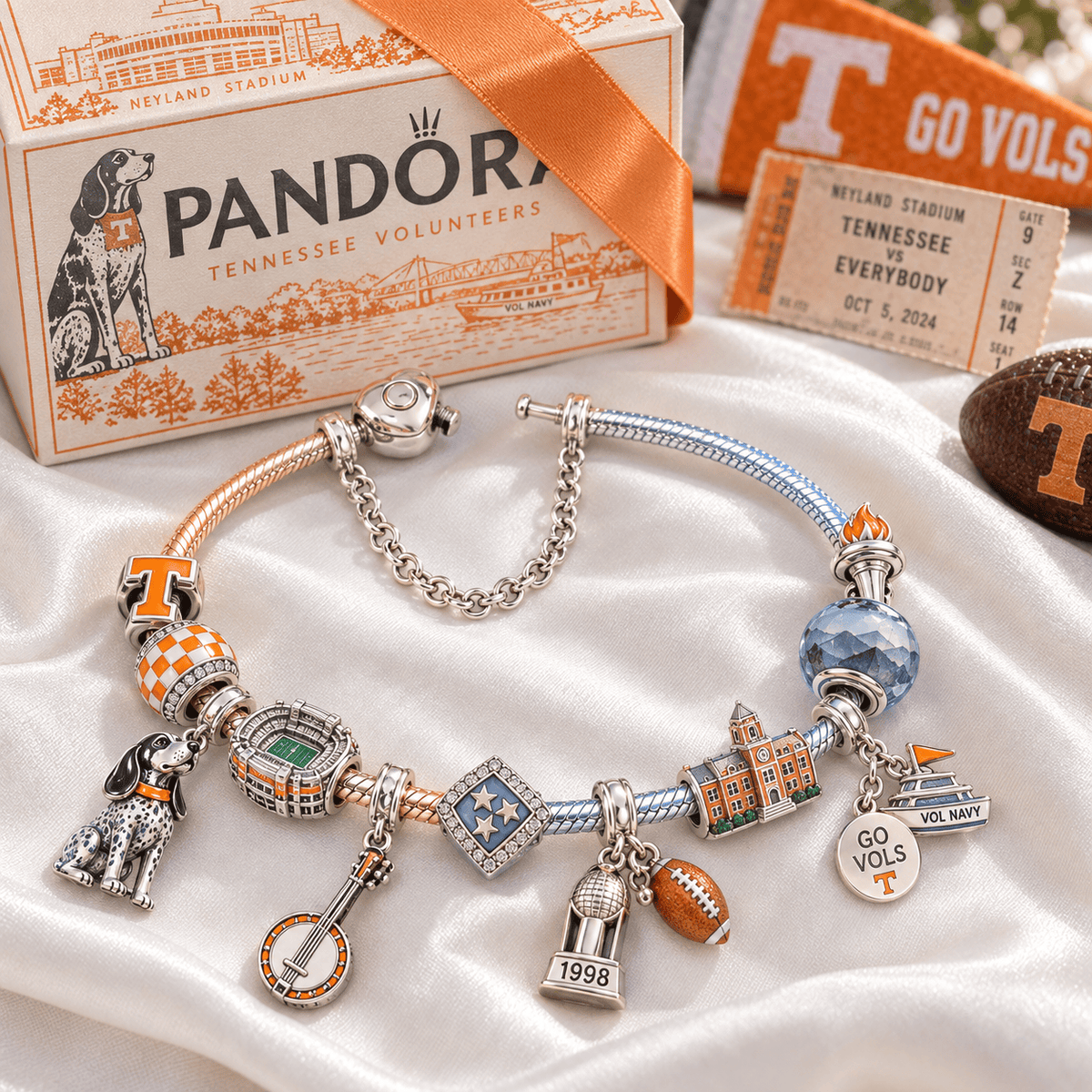 TVF Silver Charm Bracelet Set PTKL
